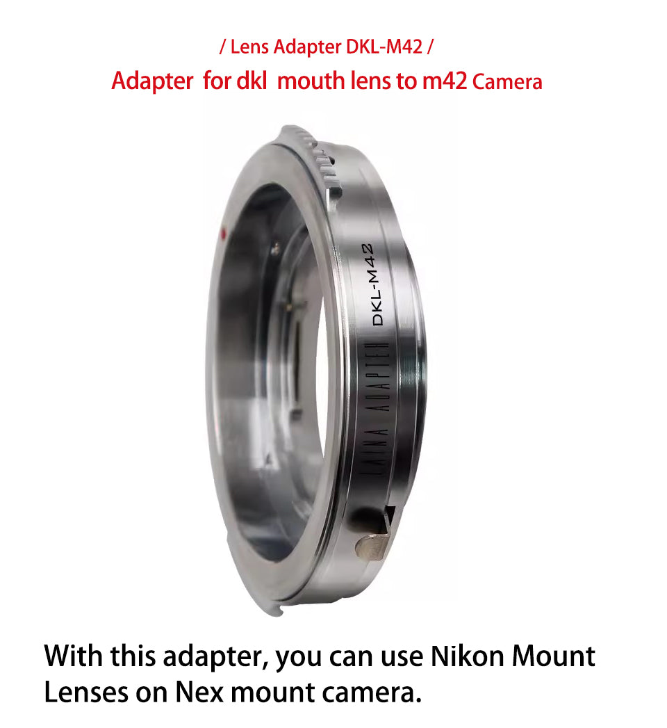 Laina adapter ring is suitable for transferring DKL lenses to M42 cameras