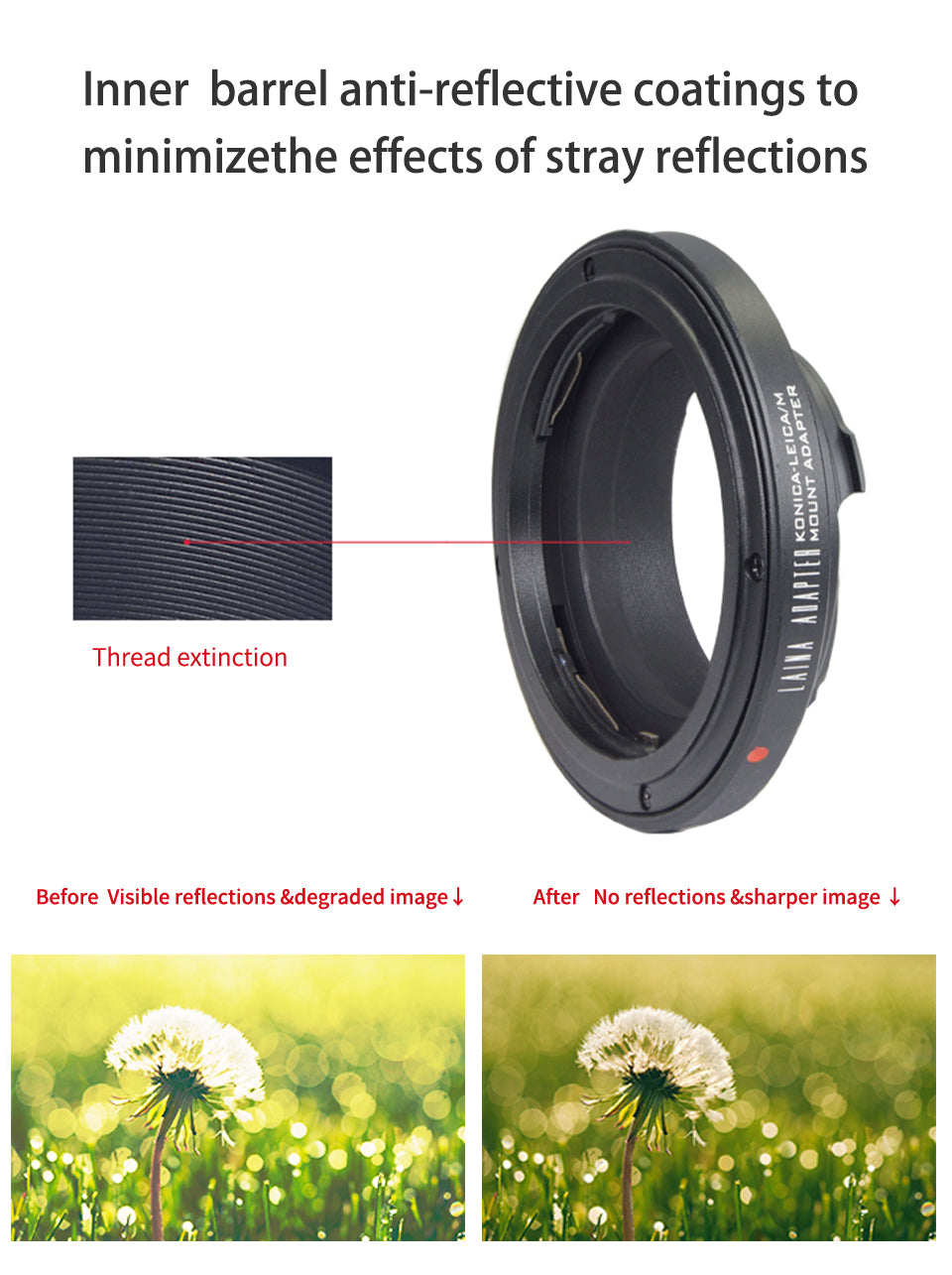 LAINA is suitable for AR adapter ring KONICA lens to Leica Tiangong LEICA M camera