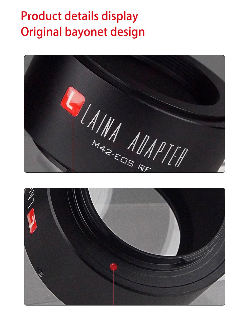 LAINA M42-EOS RF Adapter for M42 Lens Compatible with Canon EOS R R5 R6 RP Full-Frame Mirrorless