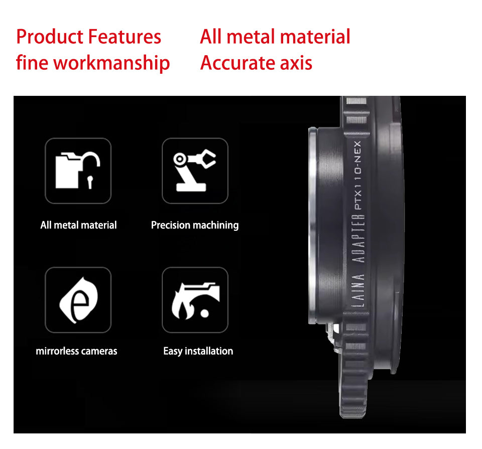 Laina P110 Lens Adapter - Pentax 110 to Sony E/FE/NEX, Fits A7R & NEX5C