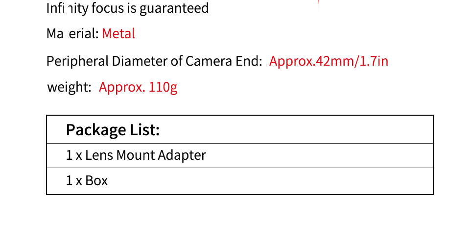 LAINA ADAPTER NIKON G to RF mount automatic lens to Canon EOSR