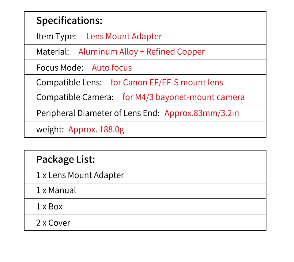 Laaina 3rd Gen AF Adapter: Use Canon EF Lenses on M4/3 Cameras (BMPCC/Olympus/Panasonic)
