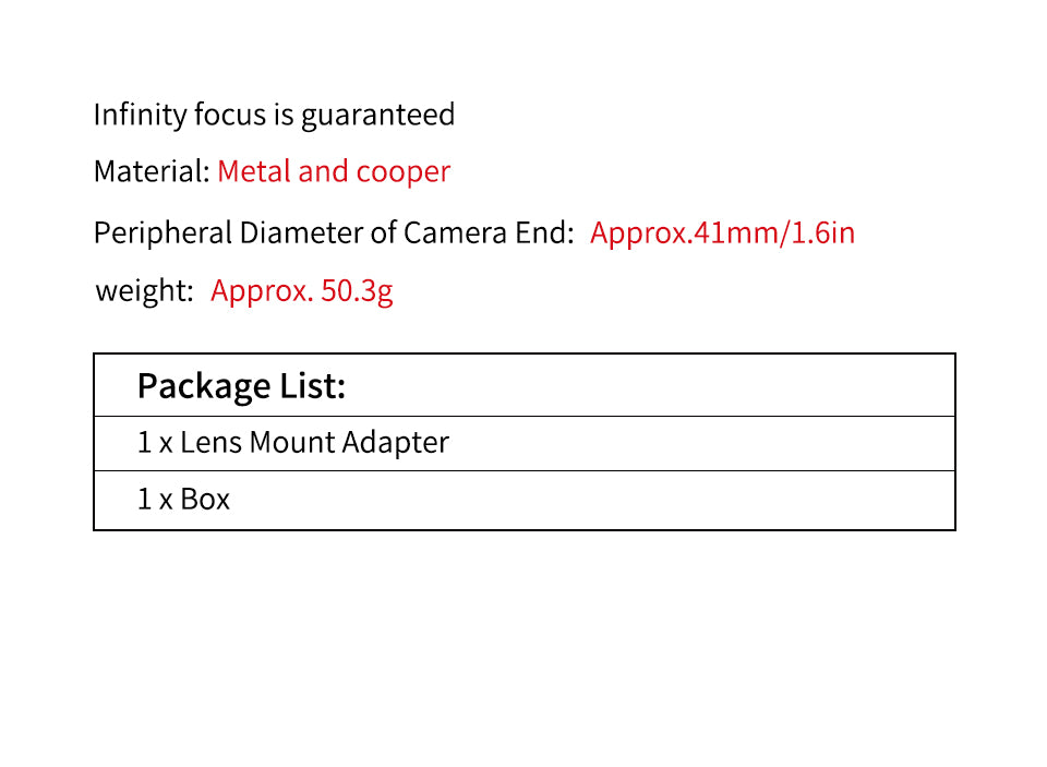 Leina Lens Adapter for Leica LM M VM ZM to Canon EOS M Camera Full Metal Infinity Focus