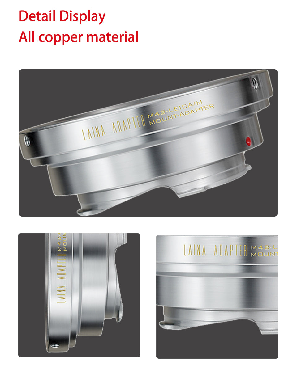 Laina all copper adapter ring M42 screw lens to Leica Tiangong LEICA LM M adapter ring