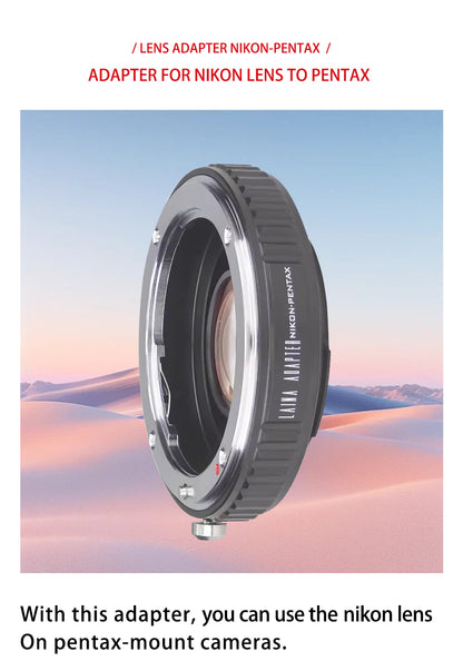 Laina adapter ring is suitable for Nikon NIKON AI F-mount lens to Pentax PK DSLR adapter